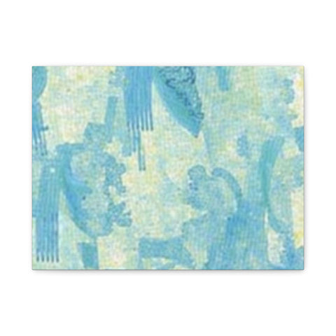 Abstract Aqua Brushstroke Canvas Print — Coastal Blue Wall Art