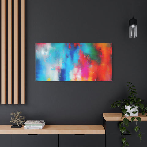 Vibrant Abstract Color Splash Matte Canvas Print