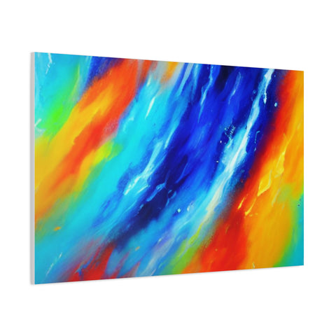 Abstract Rainbow Wave Matte Canvas Print — Vibrant Stretched Wall Art
