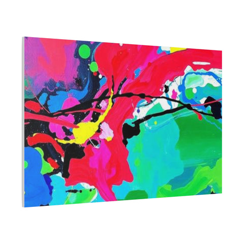 Abstract Neon Splash Matte Canvas Print — Vibrant Colorful Stretched Wall Art
