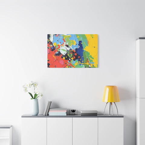 Abstract Color Splash Matte Canvas — Stretched Wall Art