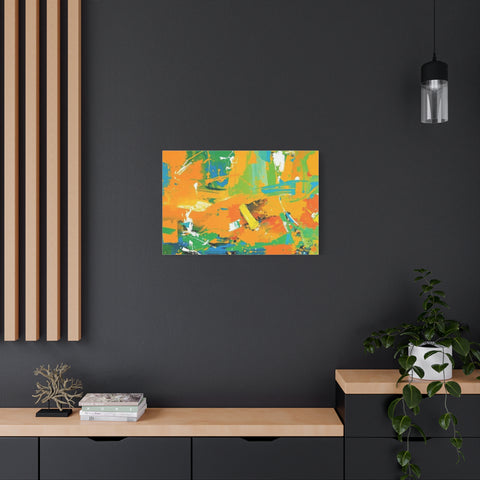 Abstract Orange & Green Canvas Art — Vibrant Modern Wall Decor