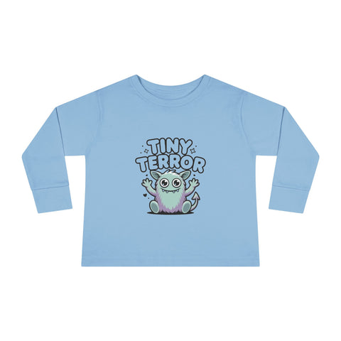 Toddler Tee — "Tiny Terror" Cute Monster Long-Sleeve Shirt