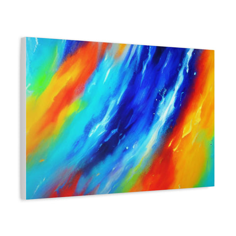 Abstract Rainbow Wave Matte Canvas Print — Vibrant Stretched Wall Art