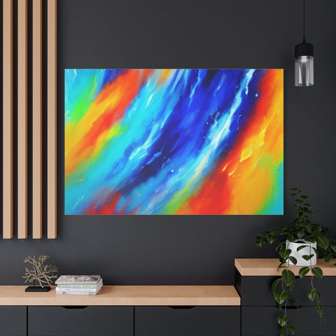 Abstract Rainbow Wave Matte Canvas Print — Vibrant Stretched Wall Art