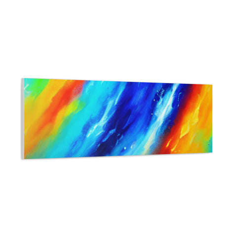 Abstract Rainbow Wave Matte Canvas Print — Vibrant Stretched Wall Art