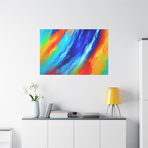 Abstract Rainbow Wave Matte Canvas Print — Vibrant Stretched Wall Art