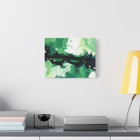 Abstract Green Brushstroke Canvas Print