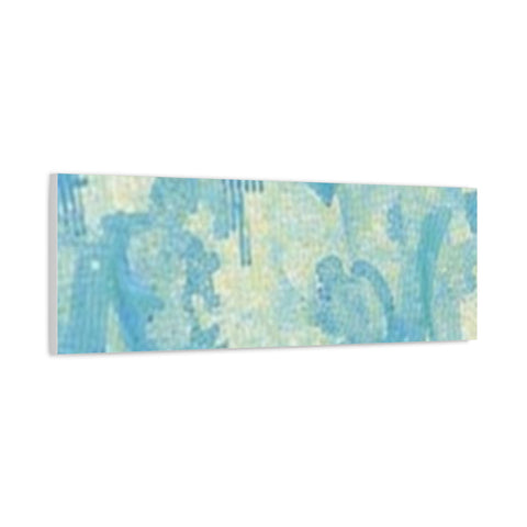 Abstract Aqua Brushstroke Canvas Print — Coastal Blue Wall Art