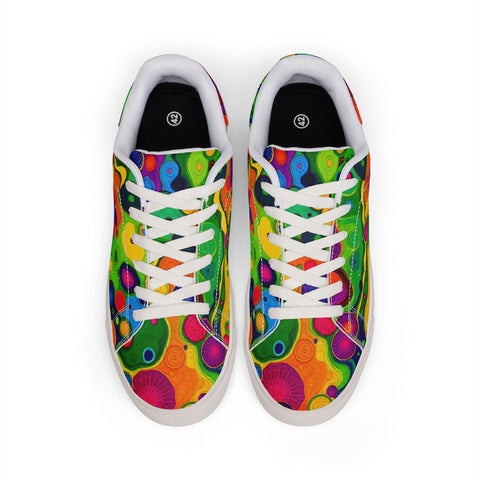 Psychedelic Retro Bubble Leather Sneakers