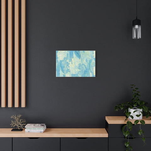 Abstract Aqua Brushstroke Canvas Print — Coastal Blue Wall Art