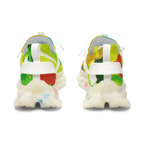 Women's Colorful Mesh Sneakers — Vibrant Abstract Athletic Shoes