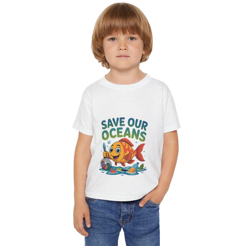 Save Our Oceans Toddler T-Shirt — Cute Fish Environmental Shirt for Kids