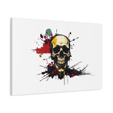 Skull Splash Art Canvas — Grunge Skull Wall Decor, Edgy Gothic Home Accent