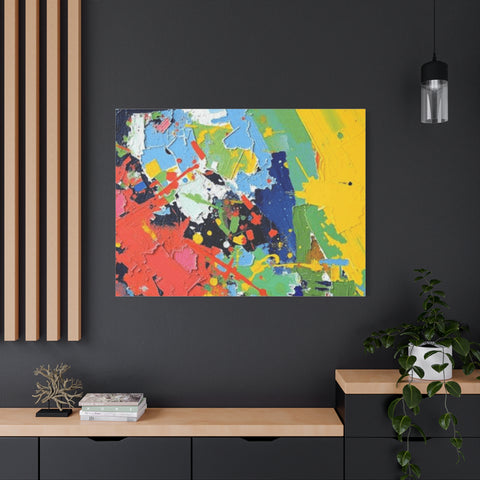 Abstract Color Splash Matte Canvas — Stretched Wall Art
