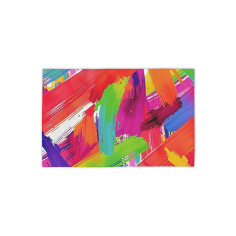 Vibrant Brushstroke Beach Towel — Colorful Abstract Paint Swatch Design