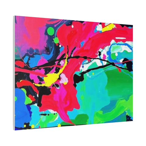 Abstract Neon Splash Matte Canvas Print — Vibrant Colorful Stretched Wall Art