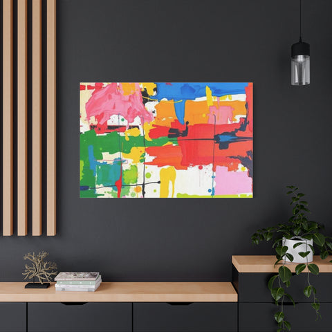 Abstract Color Splash Matte Canvas Print — Vibrant Modern Wall Art