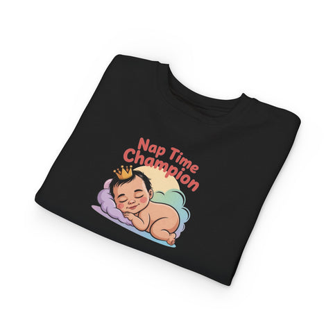 Nap Time Champion Toddler Sweatshirt — Cute Sleeping Baby Graphic