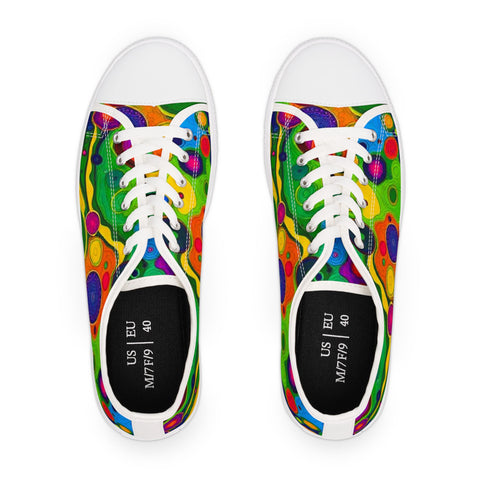 Colorful Retro Bubble Women's Low Top Sneakers