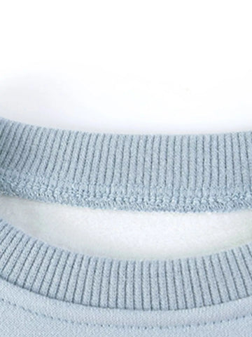 Children's Flower Applique Round Neck Sweatshirt