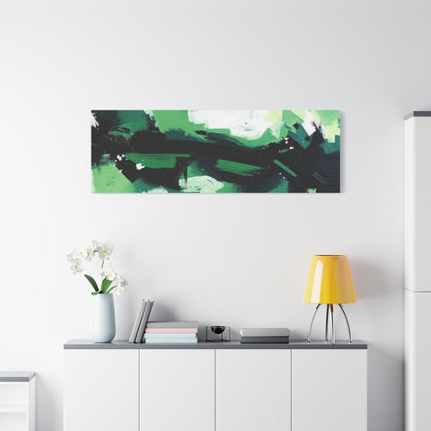 Abstract Green Brushstroke Canvas Print