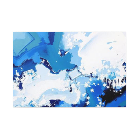 Abstract Blue Galaxy Canvas Print — Matte Stretched Wall Art