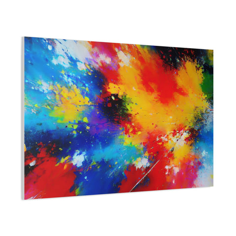 Abstract Color Splash Matte Canvas Print — Vibrant Stretched Wall Art