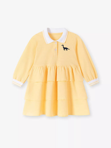 Children's Polo Collar Tiered Dress