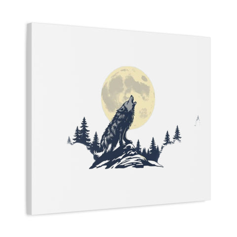 Howling Wolf Moon Matte Canvas Wall Art — Stretched 1.25"