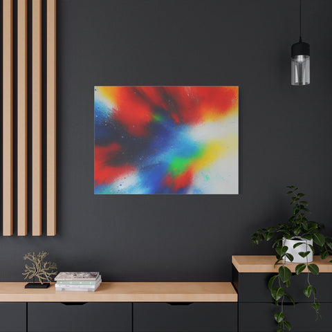 Abstract Color Burst Canvas Print — Vibrant Stretched Matte Wall Art
