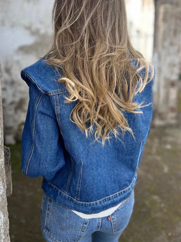 Plus Size Button Up Chest Pockets Denim Jacket