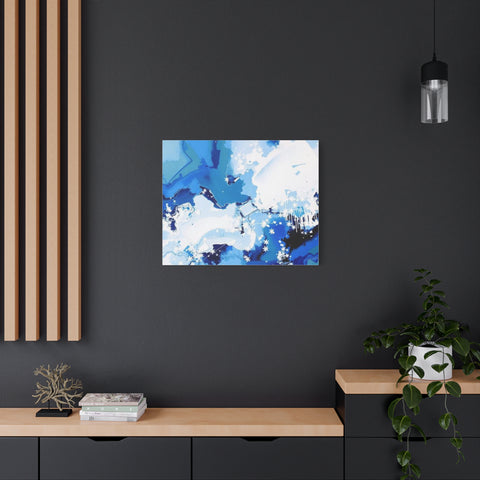 Abstract Blue Galaxy Canvas Print — Matte Stretched Wall Art