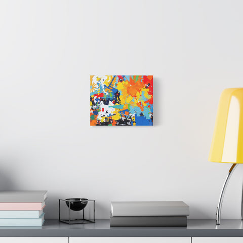 Abstract Splash Colorful Matte Canvas Wall Art – Vibrant Modern Stretched Print