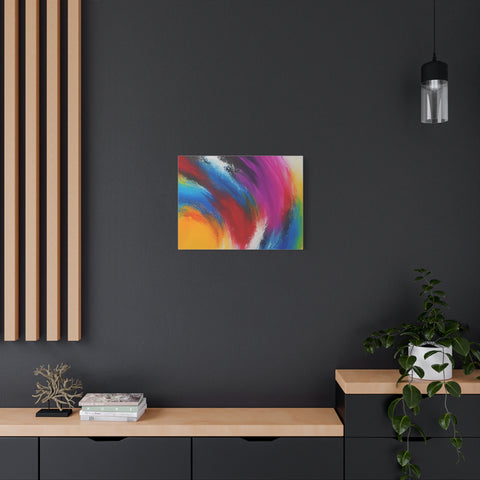 Abstract Rainbow Swirl Matte Canvas Print (Stretched)
