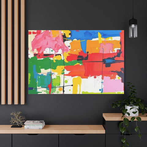Abstract Color Splash Matte Canvas Print — Vibrant Modern Wall Art
