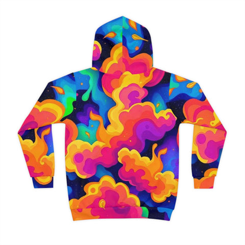 Kids' Psychedelic Cloud Hoodie – Colorful All-Over Print