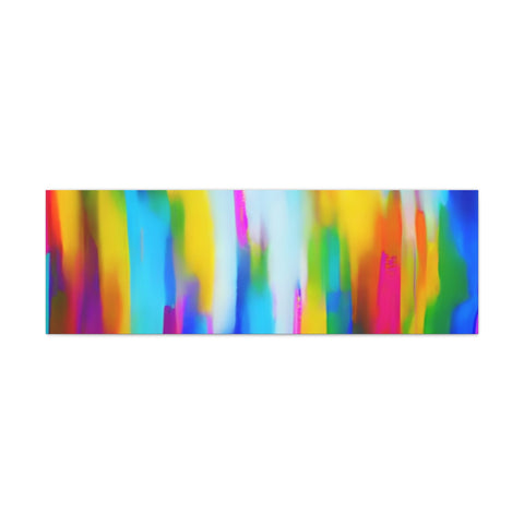 Abstract Rainbow Waves Matte Canvas Print — Vibrant Colorful Wall Art