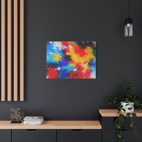 Abstract Color Splash Matte Canvas Print — Vibrant Stretched Wall Art