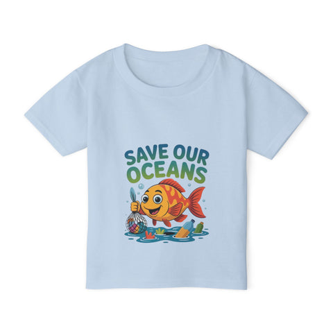 Save Our Oceans Toddler T-Shirt — Cute Fish Environmental Shirt for Kids