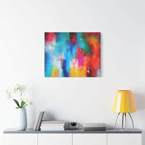 Vibrant Abstract Color Splash Matte Canvas Print