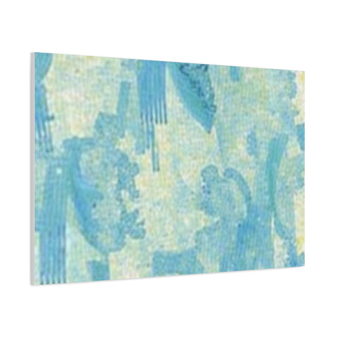 Abstract Aqua Brushstroke Canvas Print — Coastal Blue Wall Art
