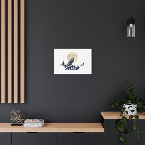 Howling Wolf Moon Matte Canvas Wall Art — Stretched 1.25"