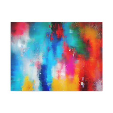 Vibrant Abstract Color Splash Matte Canvas Print