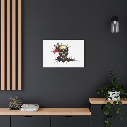 Skull Splash Art Canvas — Grunge Skull Wall Decor, Edgy Gothic Home Accent