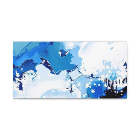 Abstract Blue Galaxy Canvas Print — Matte Stretched Wall Art