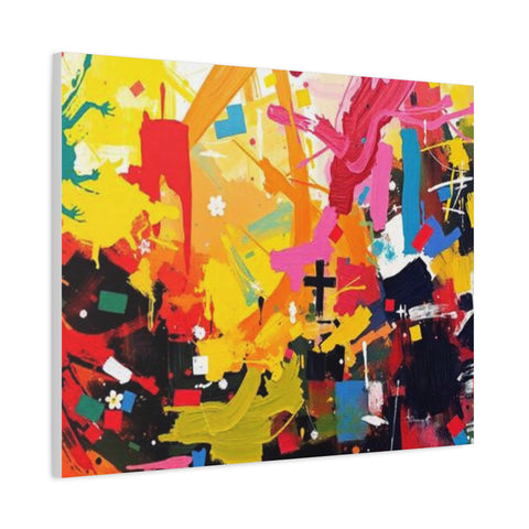 Abstract Color Splash Canvas Print - Vibrant Stretched Matte Wall Art