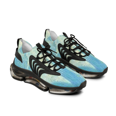 Mesh Sneakers — Aqua Tie-Dye Athletic Shoes for Men