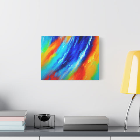 Abstract Rainbow Wave Matte Canvas Print — Vibrant Stretched Wall Art