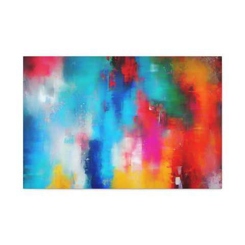 Vibrant Abstract Color Splash Matte Canvas Print